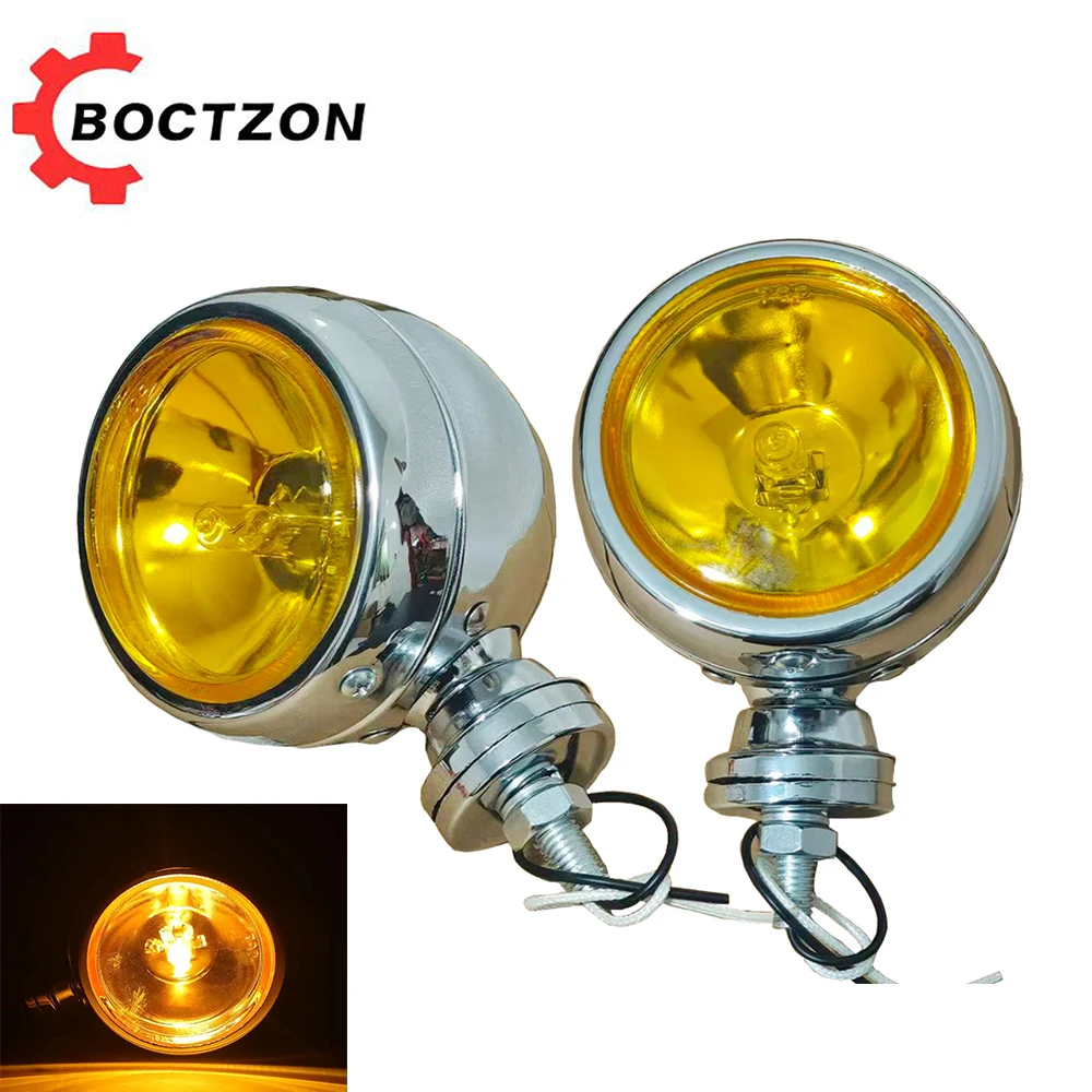 Faro auxiliar de 3 pulgadas y 12V para motocicleta, luz antiniebla, faro para Harley Chopper Bobber Cruisers Touring Custom Cafe Racer
