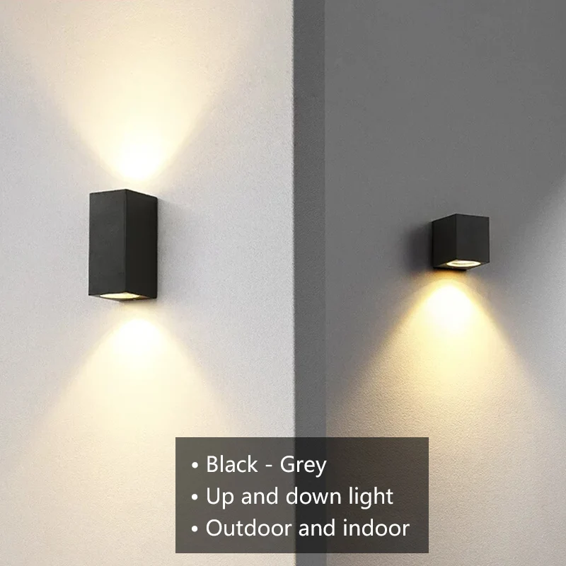 Impermeável interior e exterior LED parede luzes, lâmpada de jardim, varanda luz, lâmpada moderna, GU10, 3W, 6W