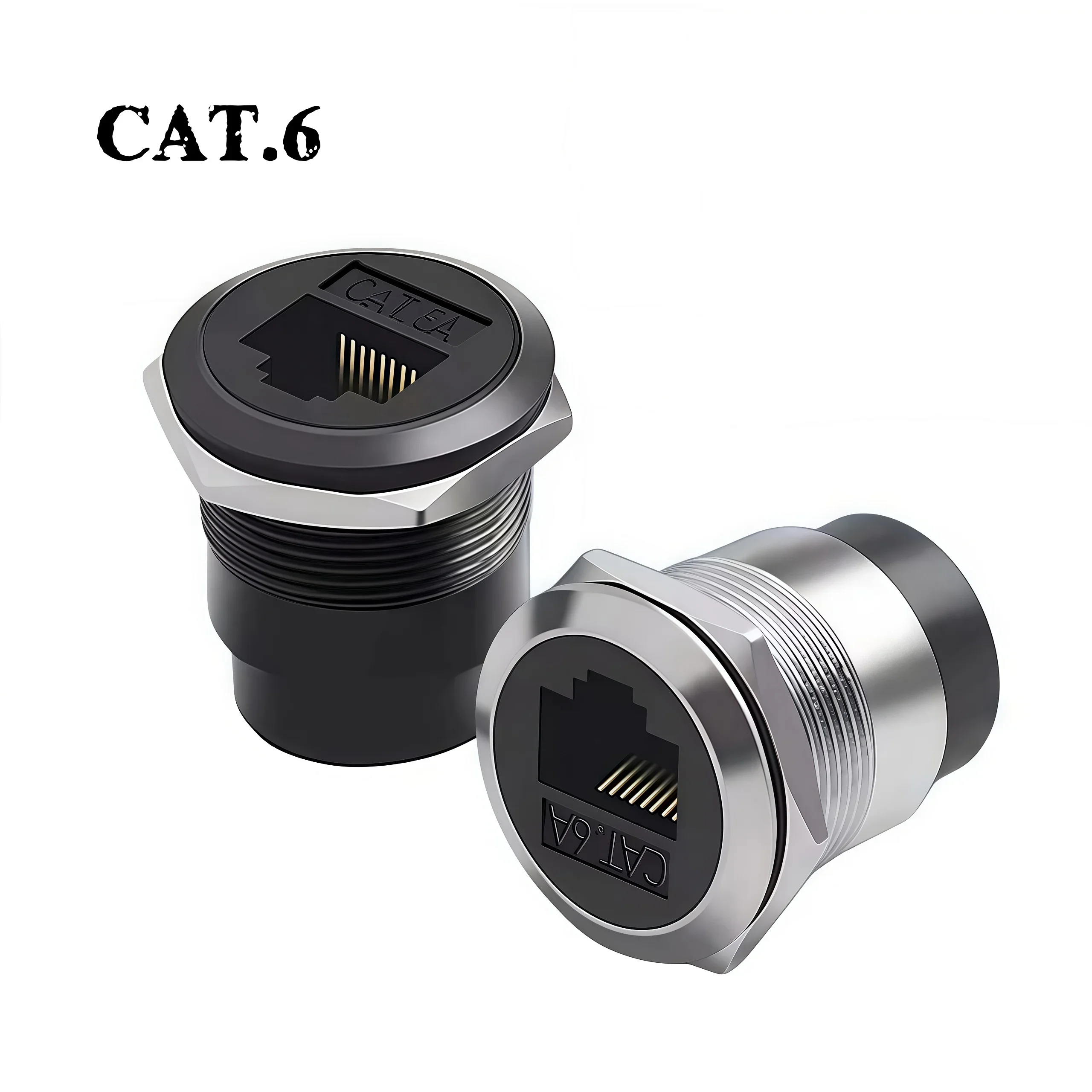 1Pcs Metal Round Socket Module D Type RJ45 Straight Through Network USB2.0 USB3.0 Connector Panel Mounting HDMI CAT6