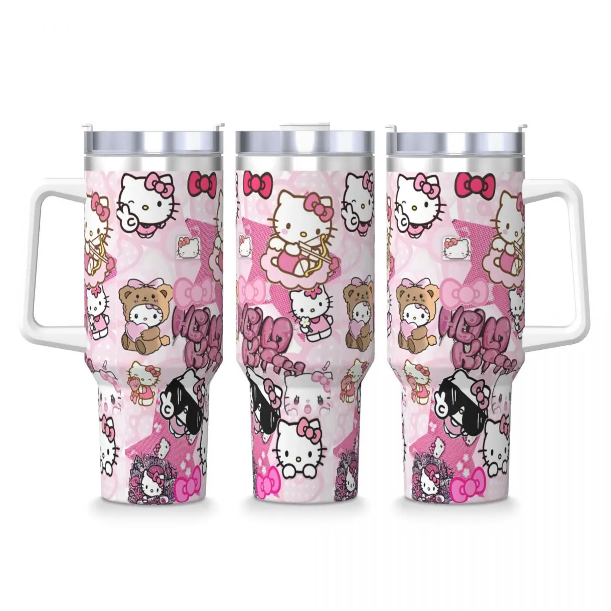 Japanese Sanrio Hello Kitty Tumbler Cute Cartoon Cat Cold and Hot Water Bottle Stainless Steel Coffee Mug Travel Mugs Cup