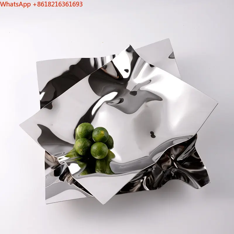 Limited Offer   Simple Light Luxury Nordic Stainless Steel Fruit Plate Creative Living Room Household Snack Ornament Tray