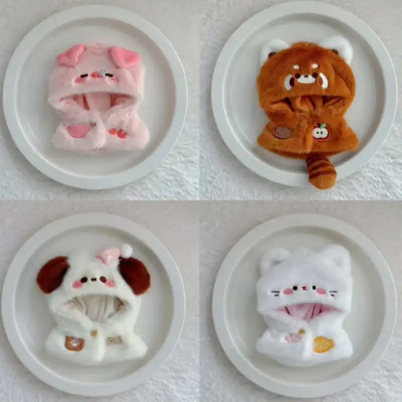 10 سنتيمتر الكرتون الحيوان سلسلة كيب دمية الملابس الكلب كوالا الكرتون الحيوان عباءة الدمى اكسسوارات أفخم مقنعين شال فستان هدية