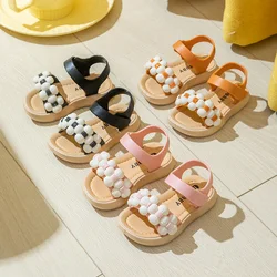 Sandali per ragazze sandali con fiori estivi cartone animato antiscivolo suola morbida scarpe da spiaggia 3-12 anni sandali per bambini in plastica alla moda