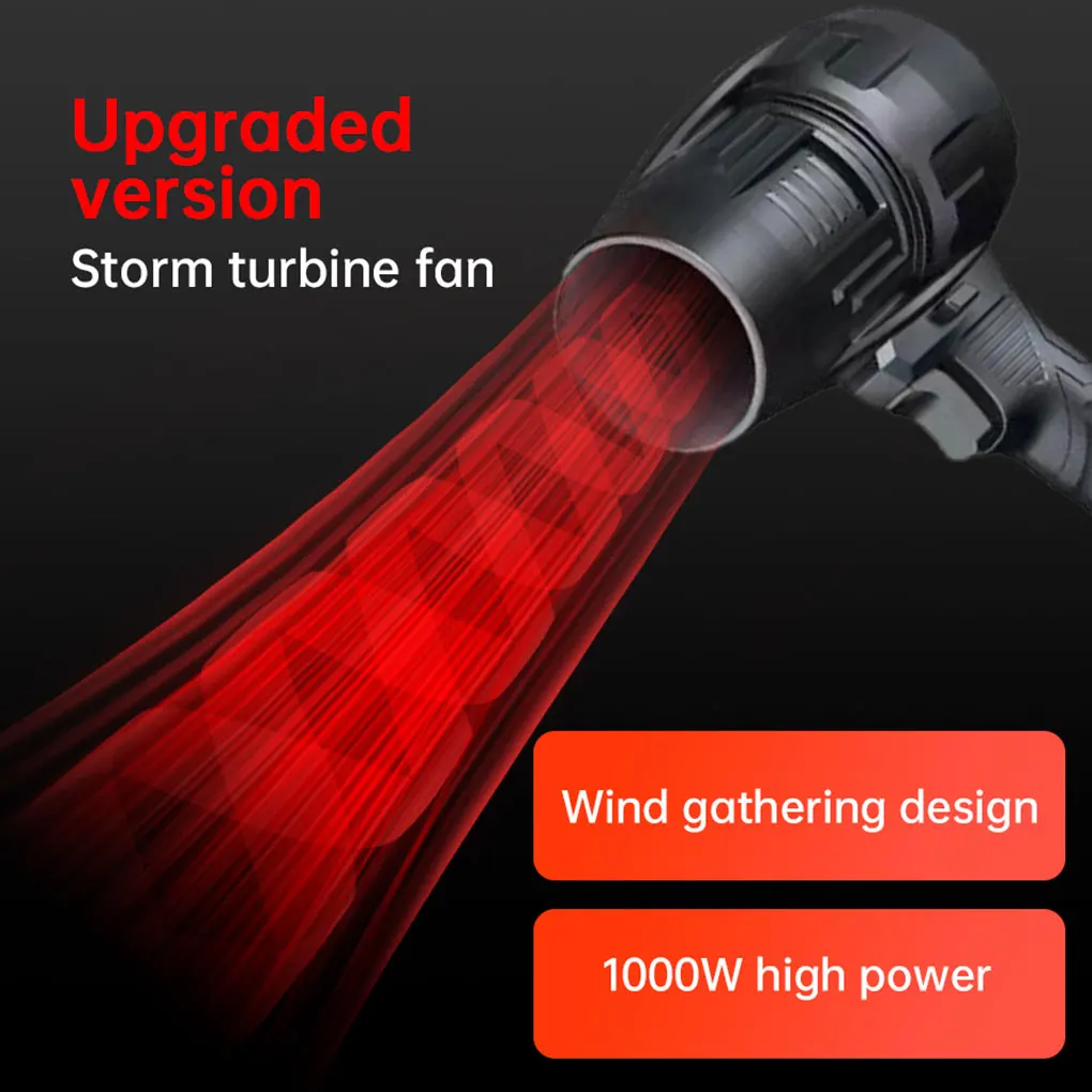 1000W Turbo Fan Handheld Jet Fan Portable Violent Air Gun 3 Speed Wind Regulation Stepless Speed High Power Turbofan Leaf Blower