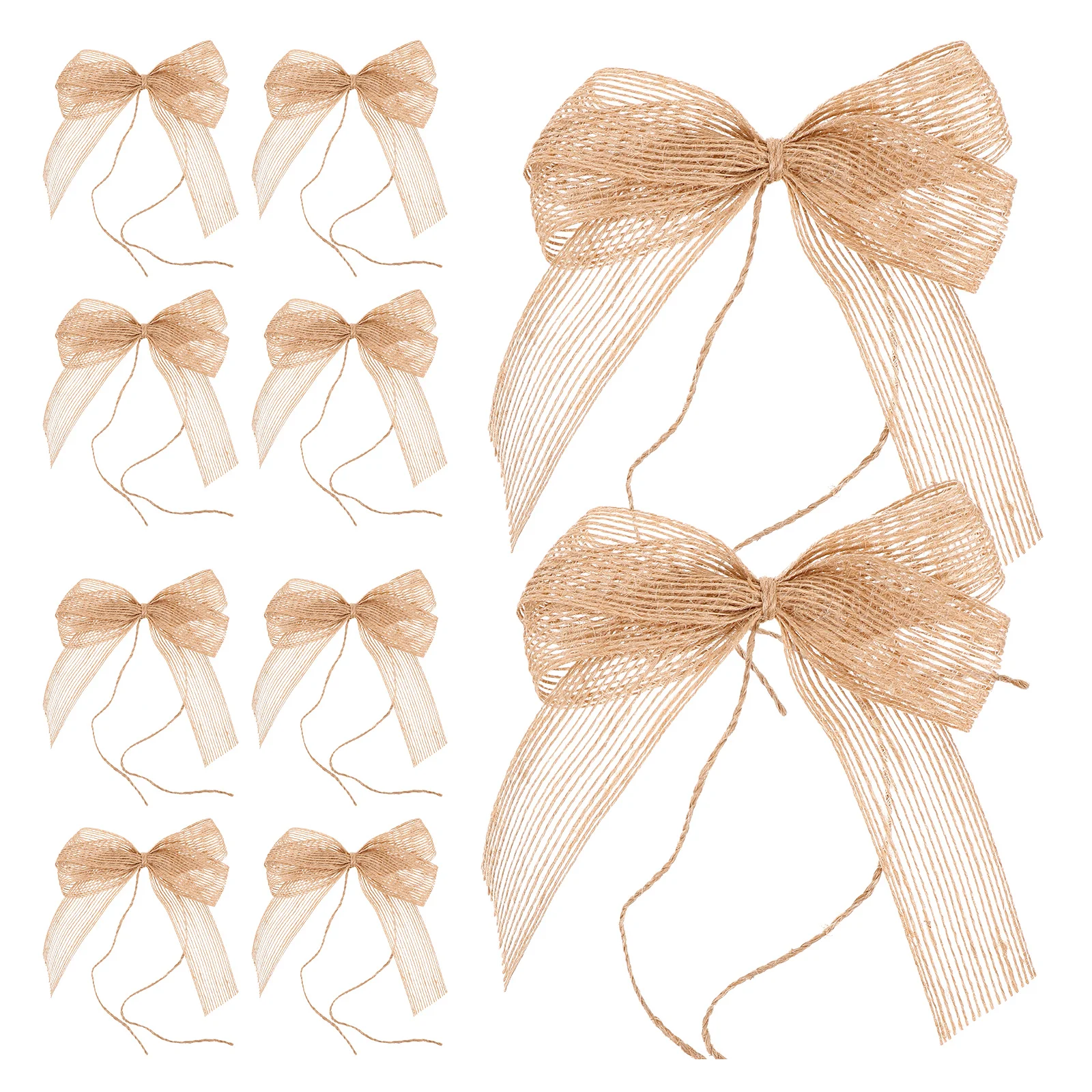 

10 Pcs Burlap Bow Christmas Tree Decorations Gold Velvet for Garland Topper Decorative Flash