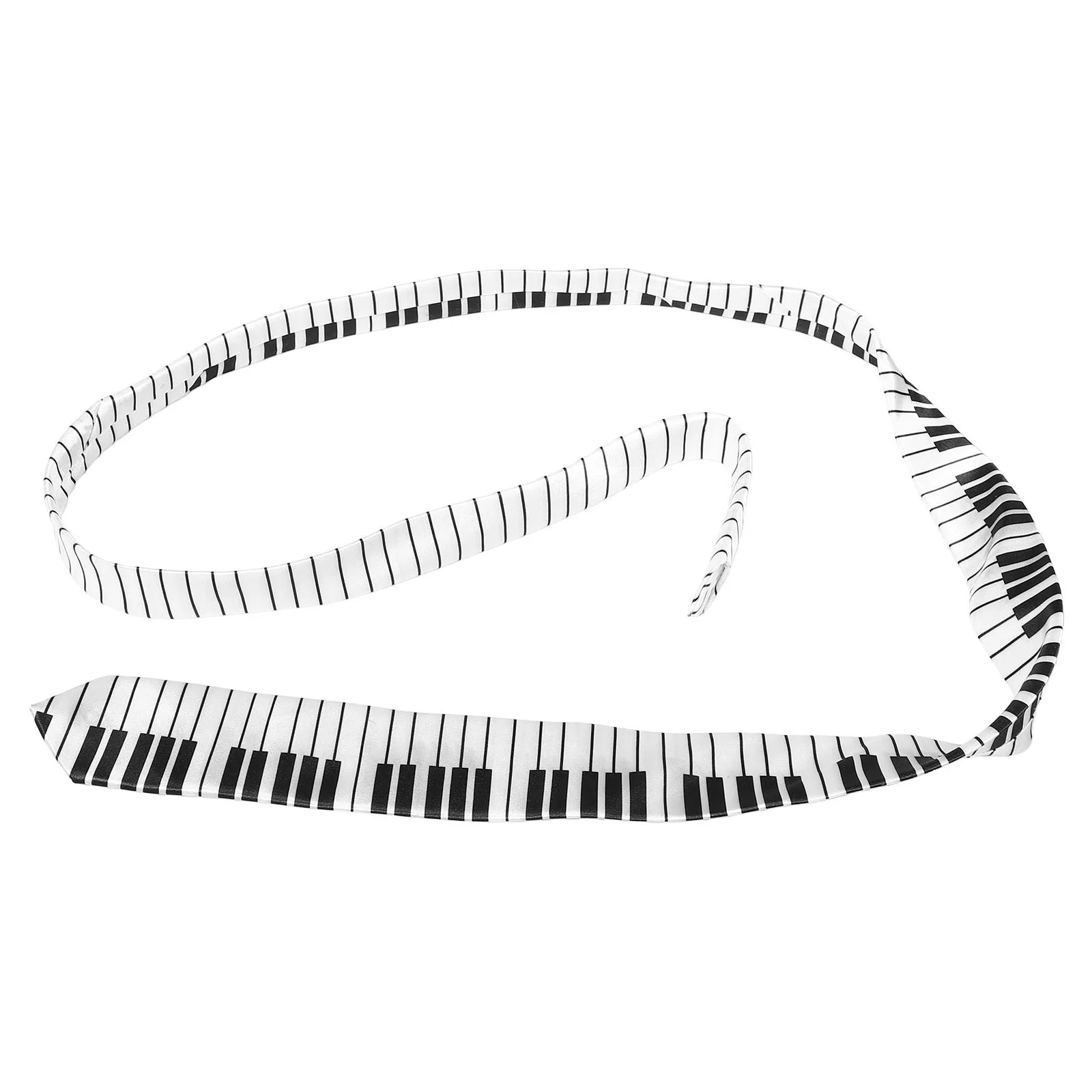 

Black White Piano Key Necktie Stylish Music Festival Costume Party Cosplay Outfit Accessory Decoration Party Prop