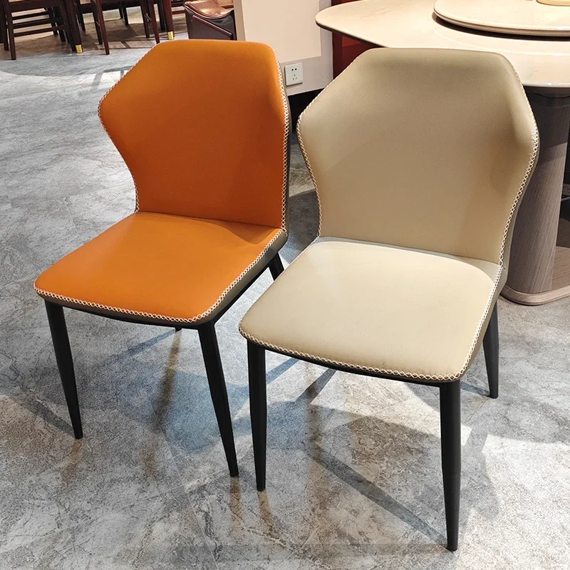 

Nordic style dining chair, light luxury high-end solid wood soft bag backrest chair, coffee shop home use, modern simplicity