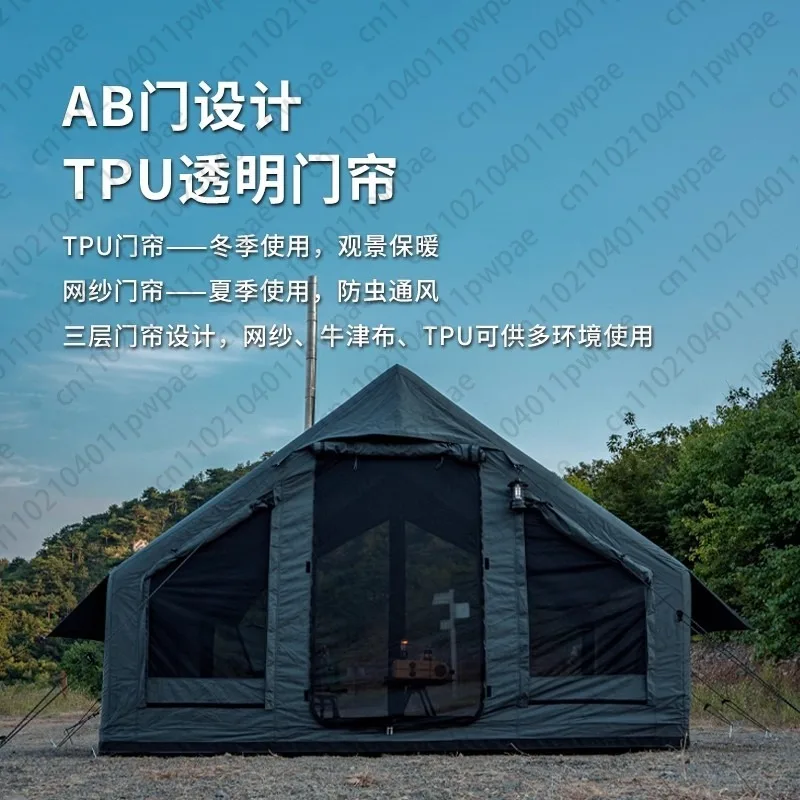 팽창식 텐트, 면 TC 폴리에스터-면, 가을 및 겨울 캠핑 및 관광을 위해 따뜻하고 통풍이 잘 됩니다.