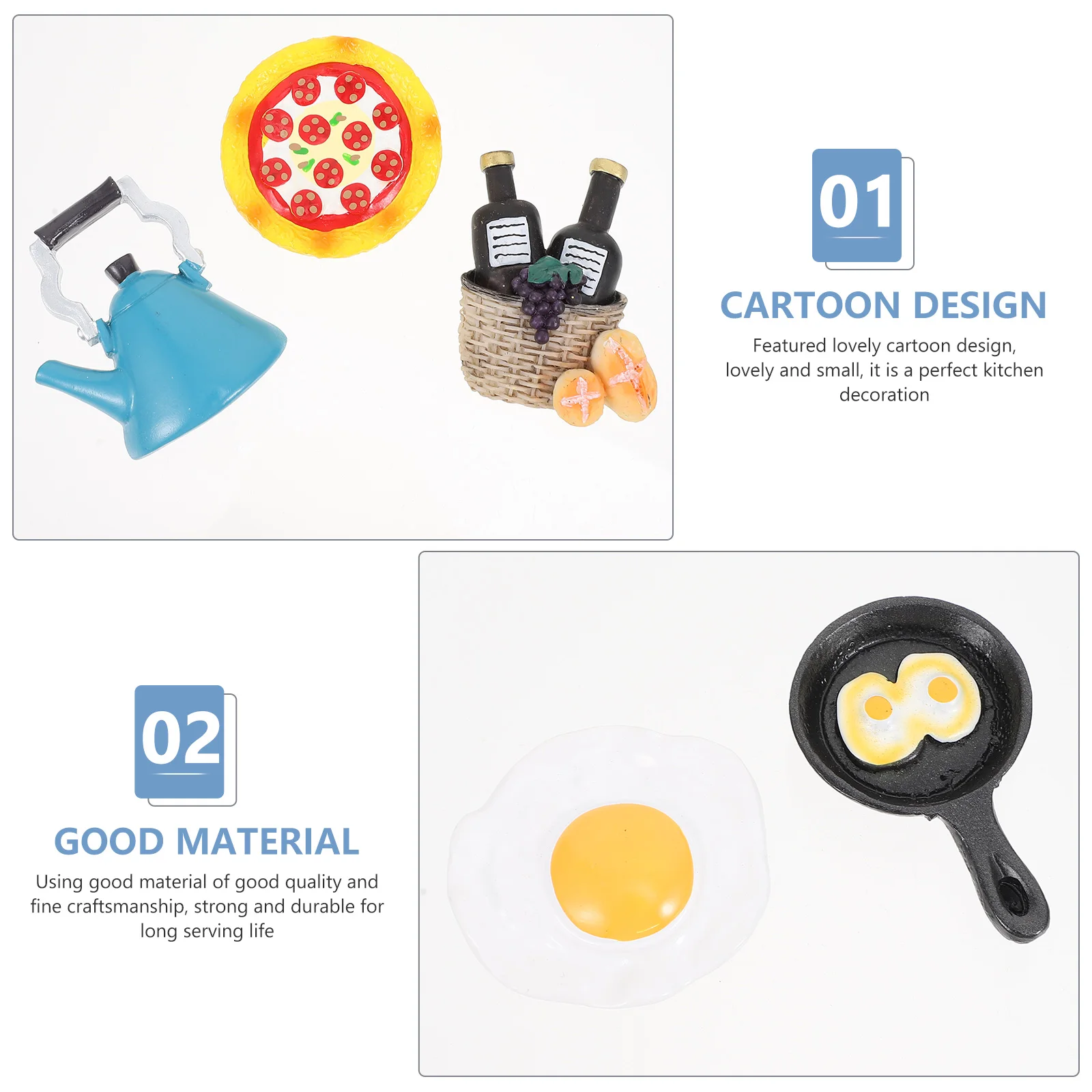 

5pcs Fridge Magnets Cute Small Unique Magnetic Sticker Decorative Creative Refrigerator Magnet Pan Shaped Kitchen Decoration