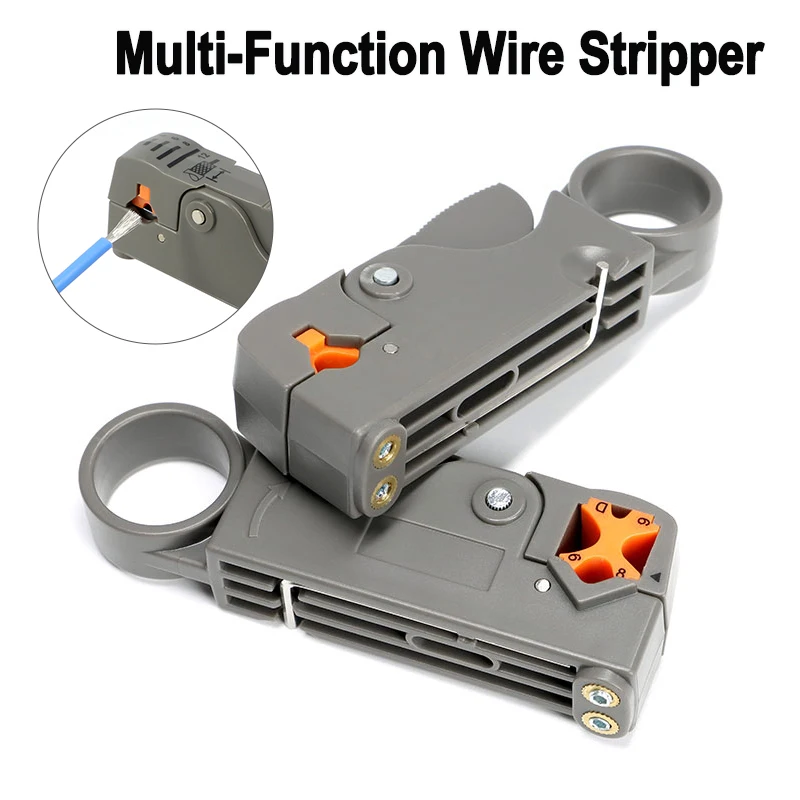 Wire Stripper Adjustable Rotary Coaxial Cable Cutter Stripper TV Network Wire Disassembly Maintenance Tool Stripper For Wires