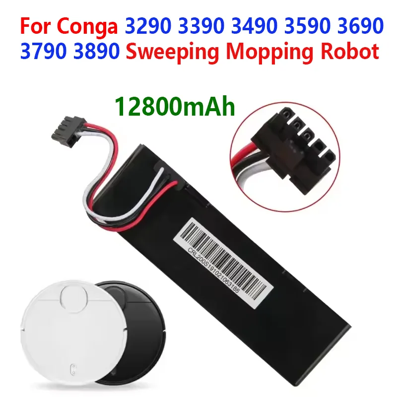 Original Rechargeable battery 12.8Ah For Conga 3390 3290 3690 3890 3790 3590 3490 Sweeping Mopping Robot Vacuum Cleaner 14.8V