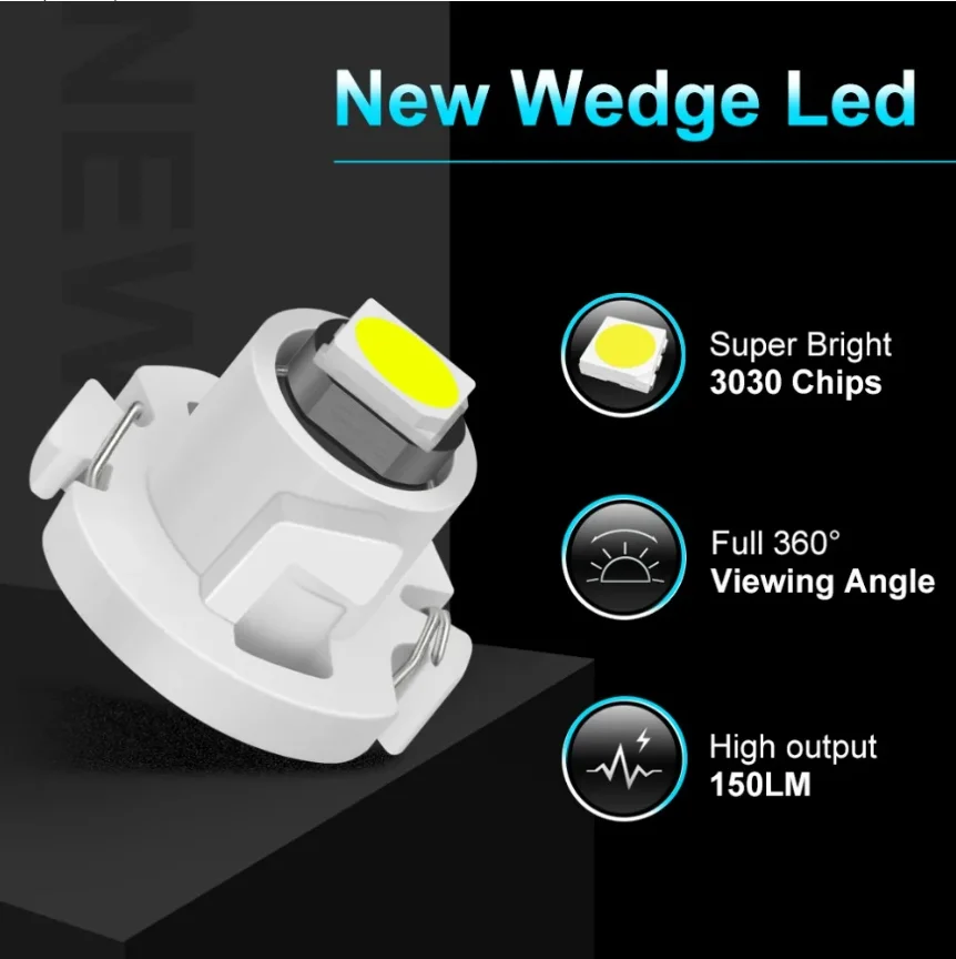 10pcs T3 LED 3030 SMD Led Bulb T4.2 T4.7 Indicator Light Bulb Car Dashboard Warning Indicator Light Instrument Lamp Auto Lamp image 2