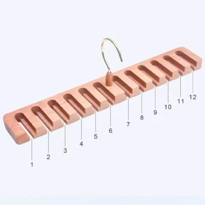 1pc Multifunctional Solid Wood Belt Storage Rack For Hanging Ties, Belt And Scarf Hanging Rack