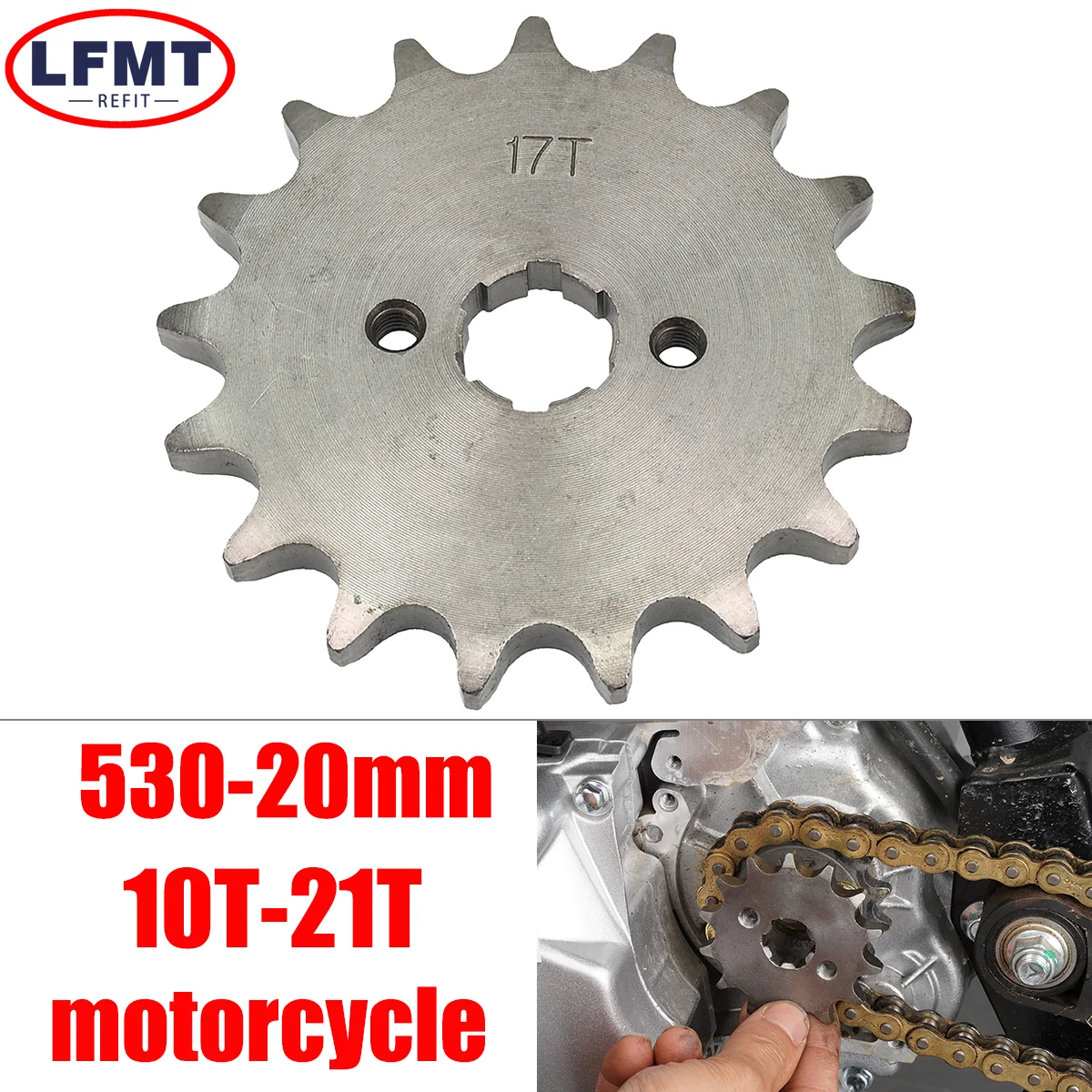 

530# 20mm 10 11 12 13 14 15 16 17 18 19 20 21 T Front Engine Sprocket For Honda Lifan ZongShen YCF ATV Quad Dirt Pit bike Buggy