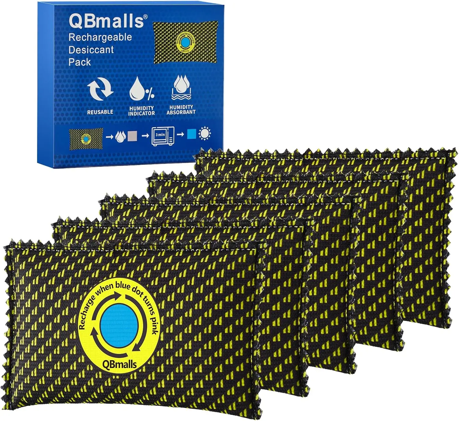 

100g Rechargeable Desiccant Pack of 5,Moisture Absorber for Storage,Gun Safes,camper and Cars,Desiccant Dehumidifier