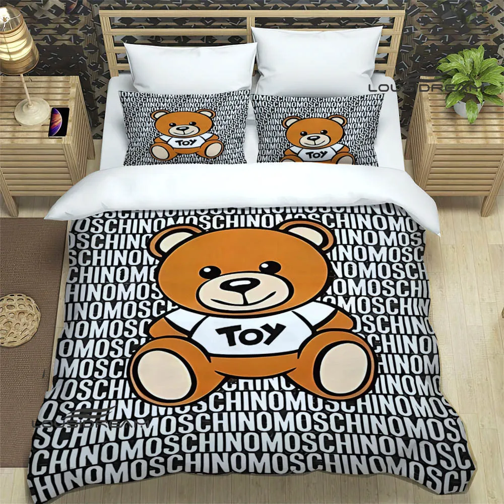 3D M-Moschinos logo Print Bedding Sets exquisite bed supplies set duvet cover bed comforter set bedding set luxury birthday gift