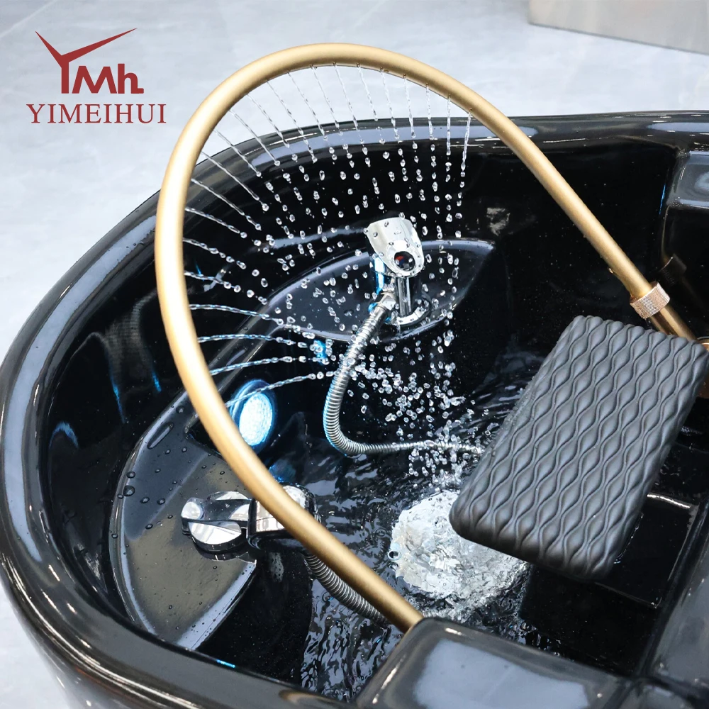 Wielofunkcyjne łóżko do mycia włosów z masażem i cyrkulacją wody do salonu fryzjerskiego/spa fryzjerskiego.