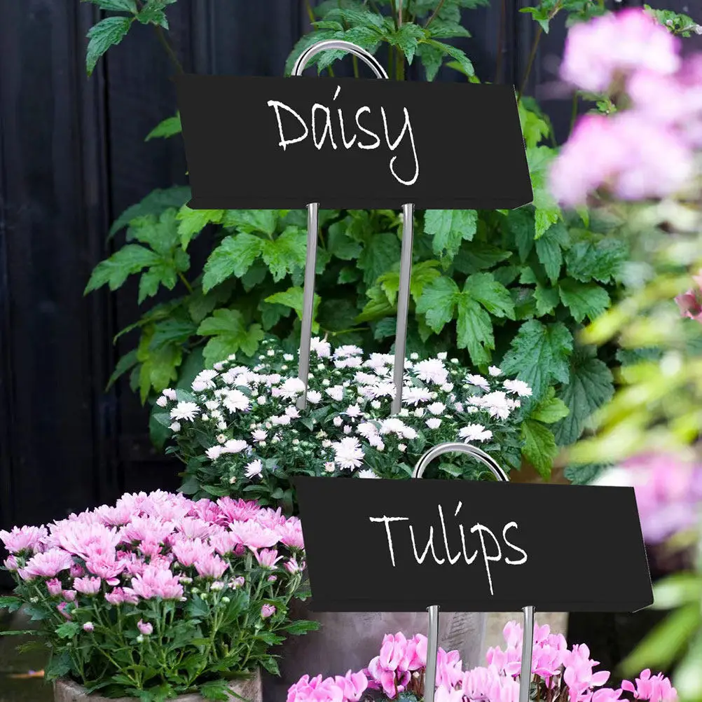 4Pcs Metal Plant Label Tags Pointed Design Garden Labels for Succulents Vegetables Herbs DIY Decoration Lawn Ornament Plant