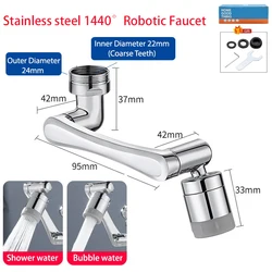 Buse de robinet à économie d'eau universelle en cuivre, bras robotique, rallonge d'aérateur de centre commercial, rallonge de perte de bras, moteurs Bler, 1440 °