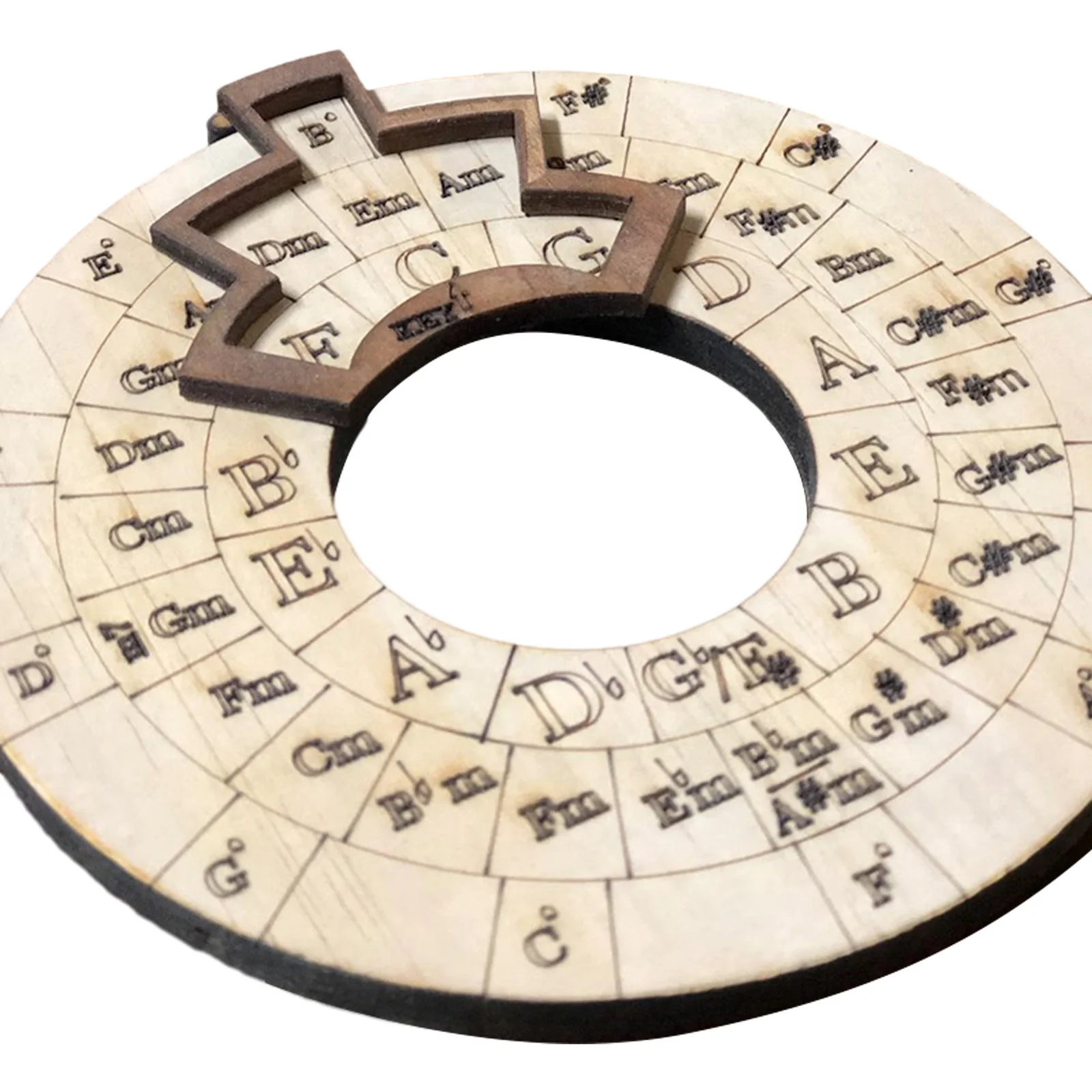 Wooden Melody Tool Music Instrument Wood Melody Maker Circle of Fifths Wheel Circle Wooden Wheel and  Chord Wheel