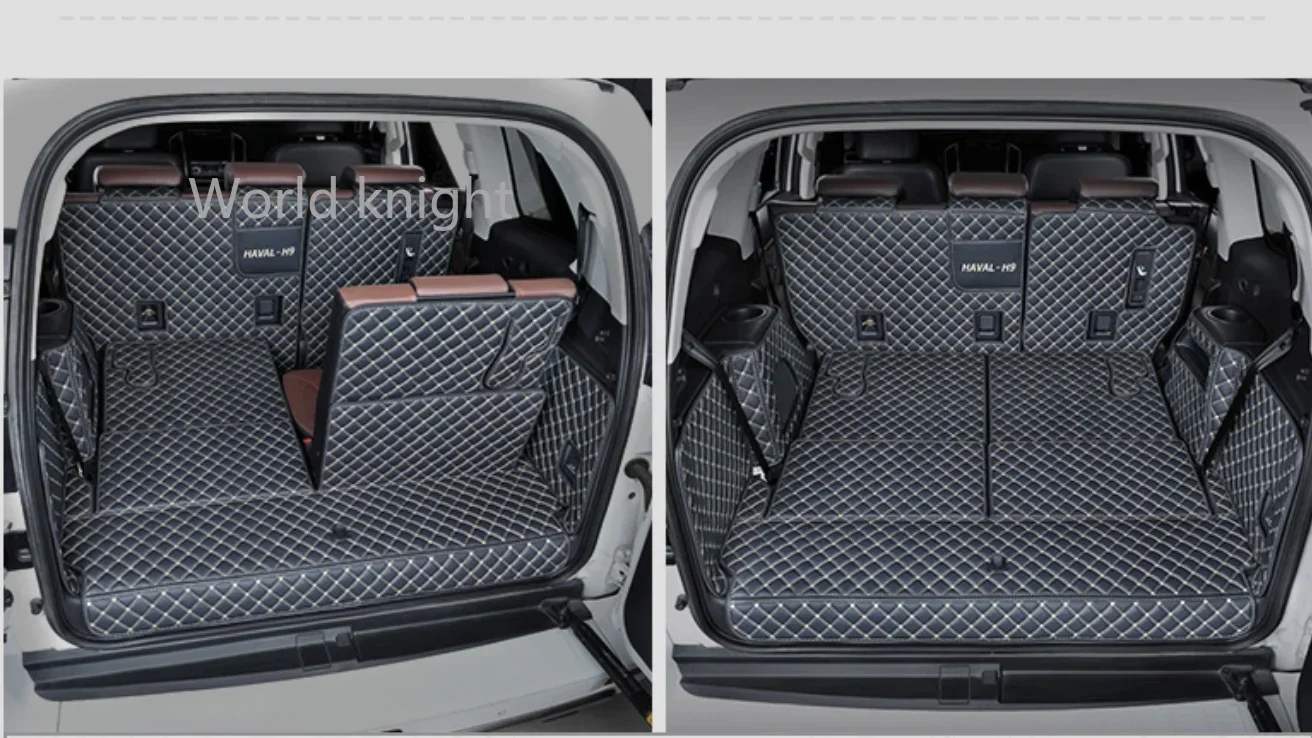 Car Trunk Mat for Great Wall Haval H9 Accessories 2015-2022 Waterproof Half Encirclement Trunk Pat Protector 5 seats