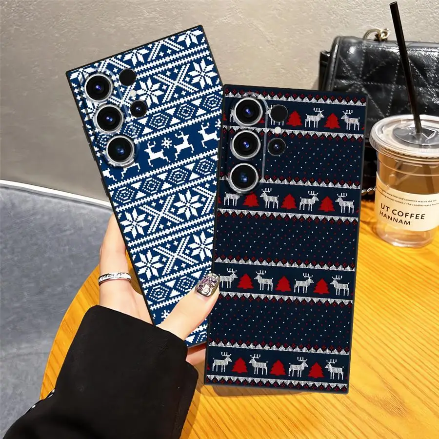 Soft Back Phone Cover Case for Samsung Galaxy S23 FE S24+ S24 Plus S25+ S22 S9 S21 S25 Ultra S20 Christmas