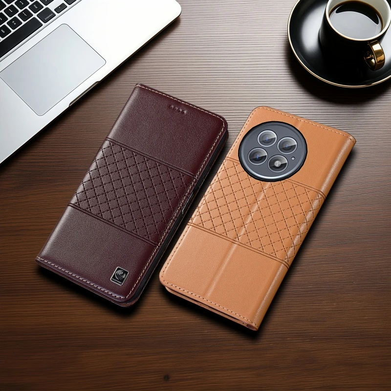 

Nappa Genuine Leather Magnetic Flip Cover For OnePlus Ace 2 2V 3 3V 5 Pro Ultra Racing Wallet Phone Case Cases