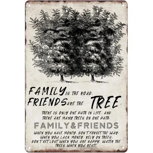 Metal Sign Vintage Tree Tin Sign Wall Art Decor For Home Living Room Garden