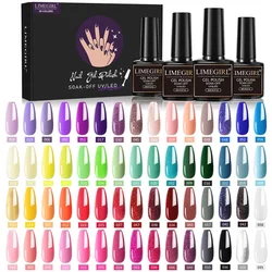 Limegirl Gel Nail Polish Set Kit Pink Glitter Popular Spring 60/40/24 Colors Semi Permanent UV Led Gel Varnish Soak Off Nail