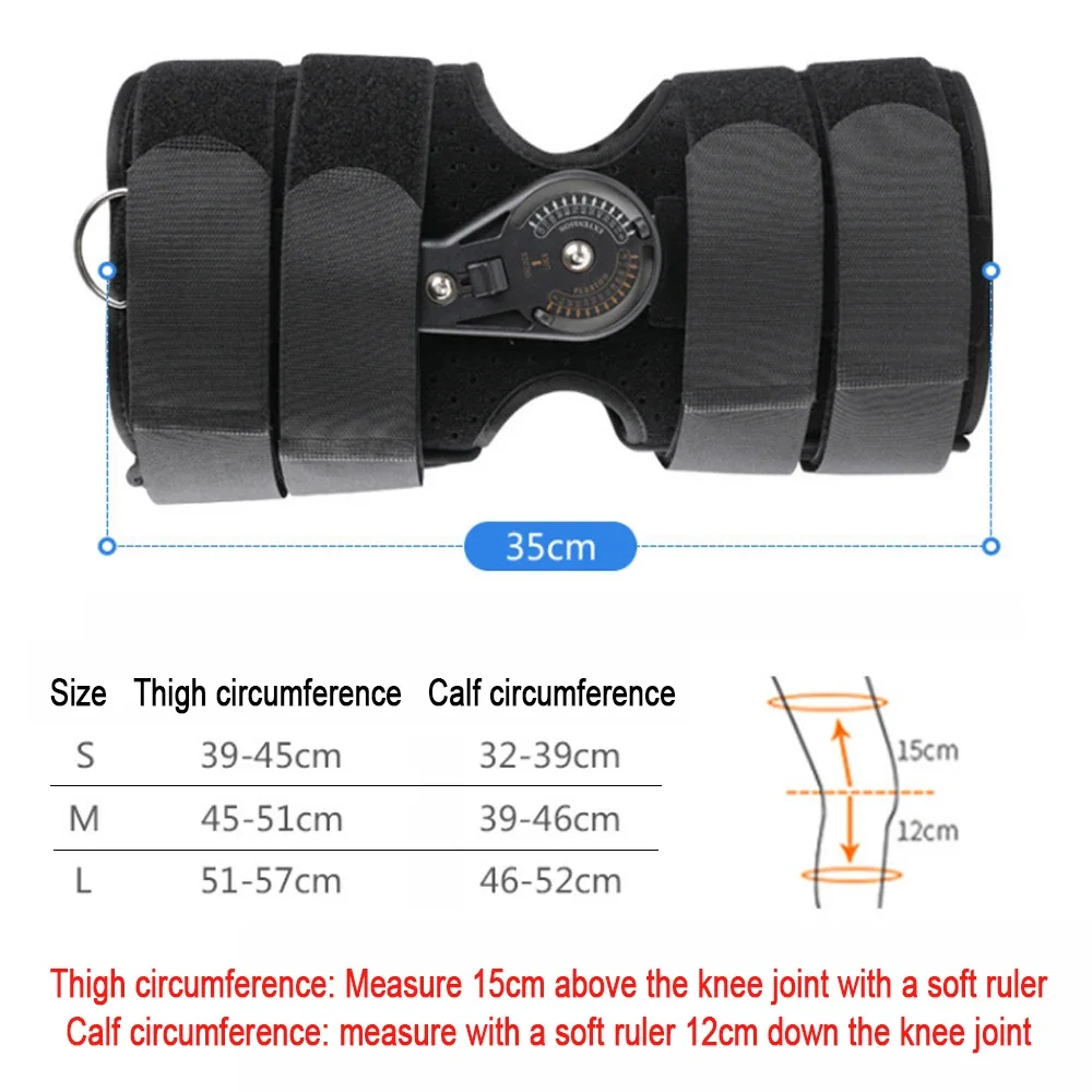 Tcare 1 Piece Knee Joint Brace Support Orthosis/Adjustable / Medical Ligament Sport Injury Splint Knee Fracture Protector S,M,L