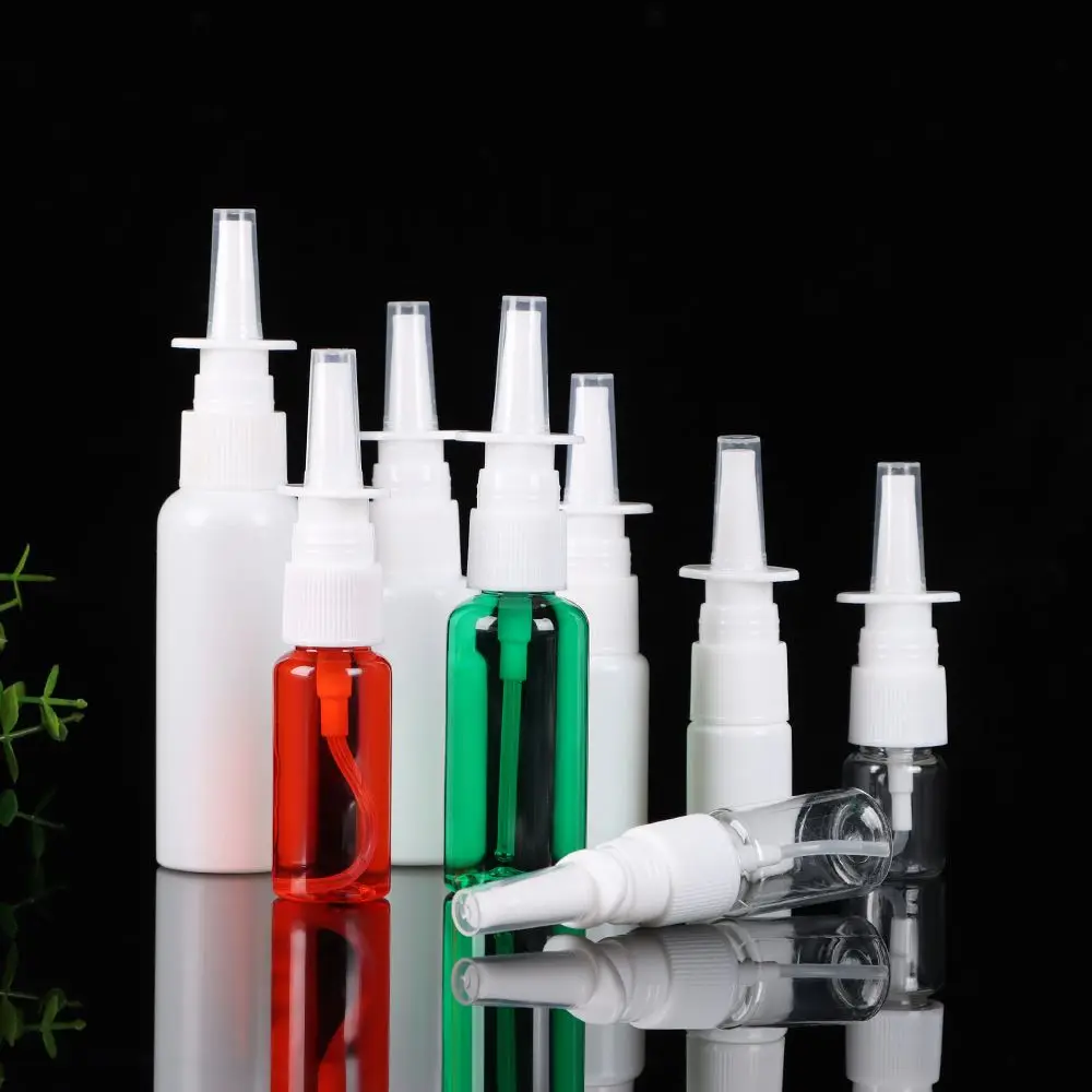 5/10/20/30/50ml Home Mist Plastic Pump Refillable Container Spray Bottle Nose Dropper Bottles Empty Nasal Sprayer