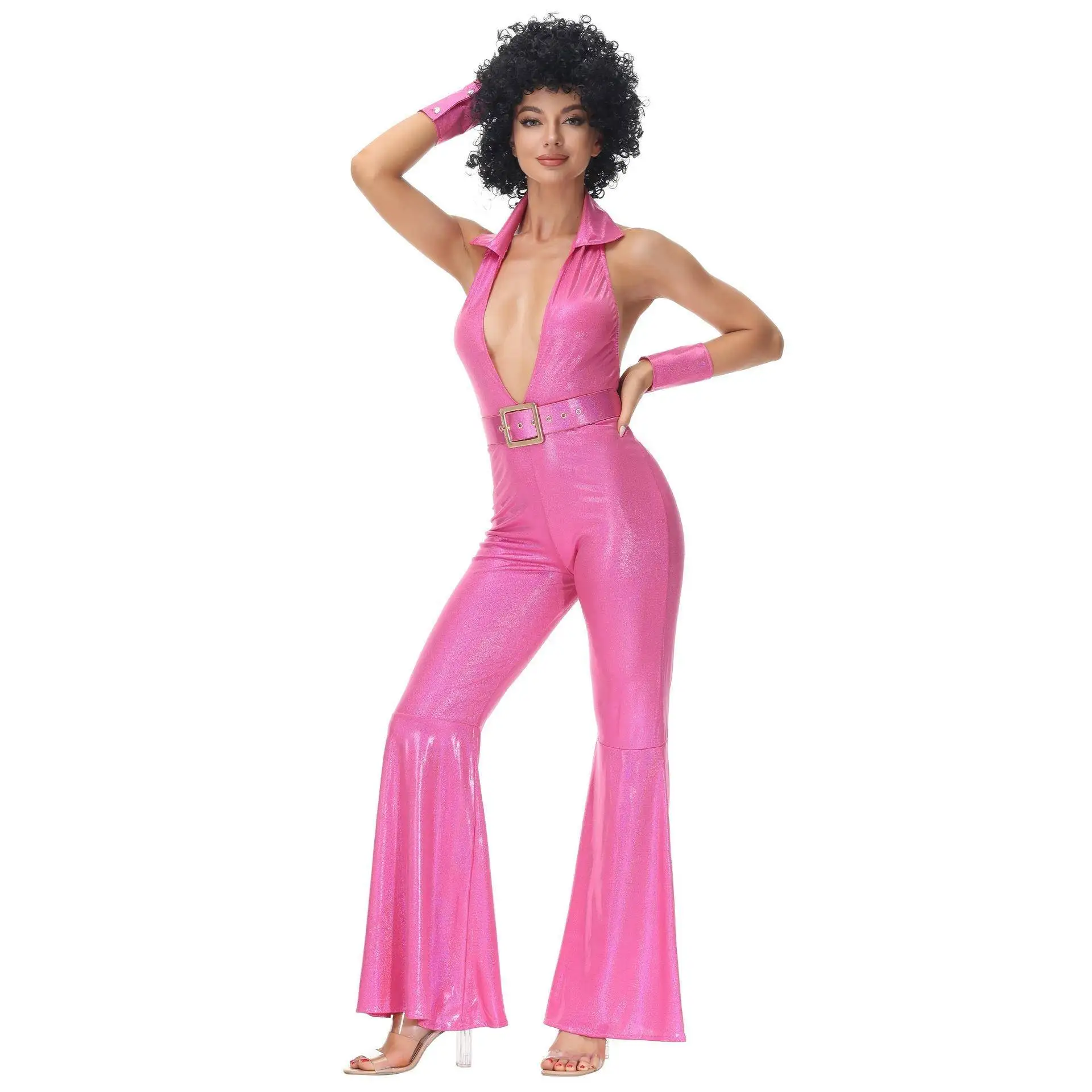 

Взрослый Хиппи Par eup Disco Ретро 70-х годов Хип-хоп Костюм для выступлений Трансграничный женский этнический костюм Сценический костюм