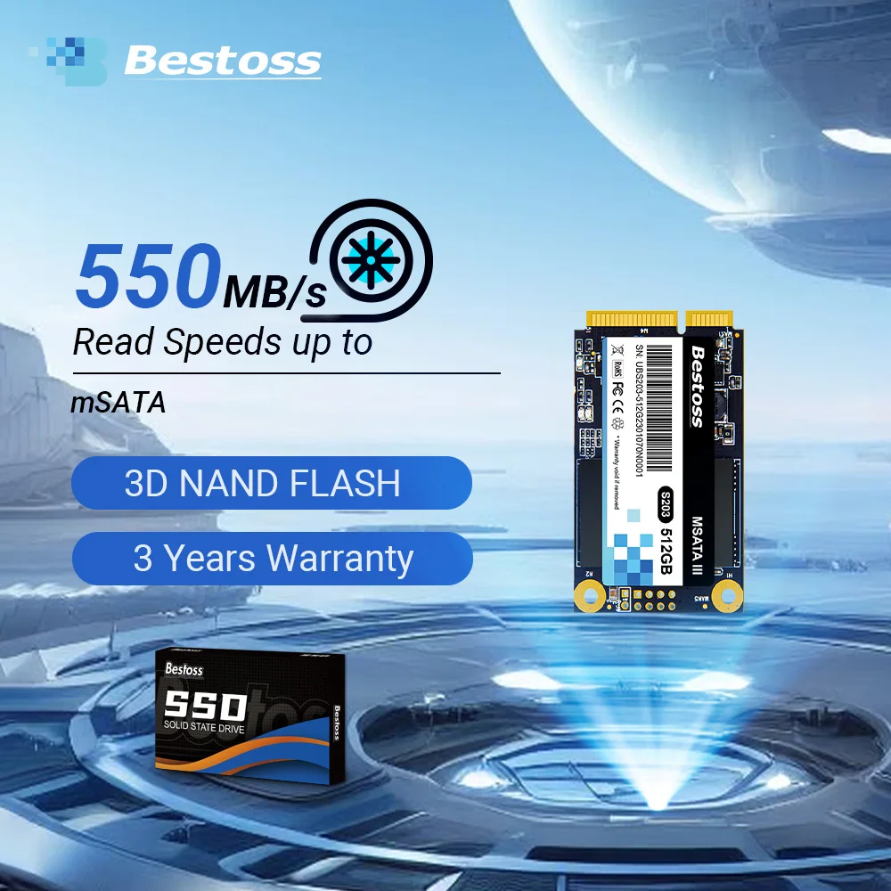 

Bestoss mSATA SSD 128GB 256GB 512GB 1TB 6Gb/s SATAIII Internal hdd Solid Hard Drives Hard Disk SSD For Hp Laptop Desktop