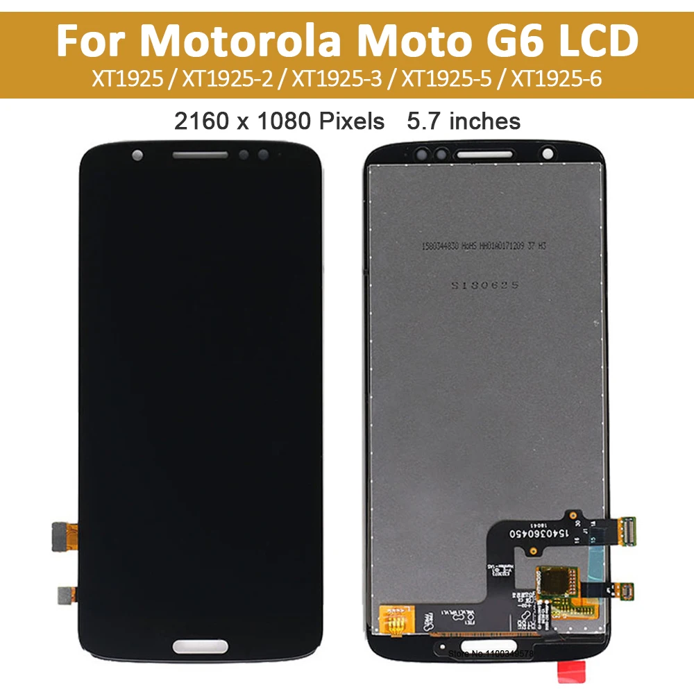 Original LCD Display Touch Screen Digitizer Assembly Panel with Frame for Motorola Moto G6, XT1925, 5.7\