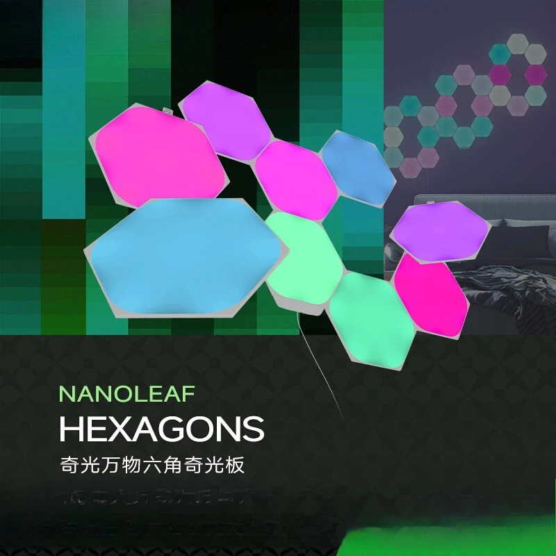 

Hexagonal honeycomb lamp e-sports room sound controlled atmosphere quantum light
