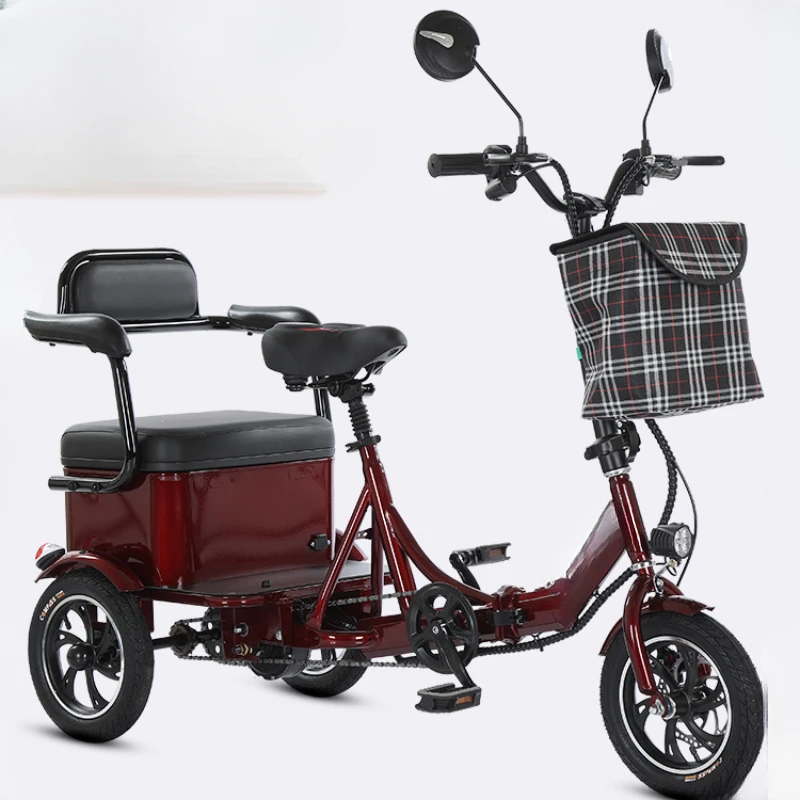 

Small pedal-assisted electric tricycle household mini elderly manpower tricycle