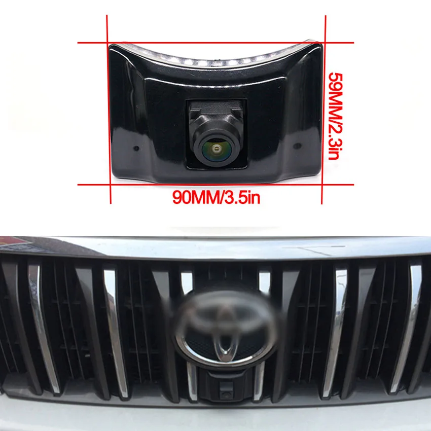 HD CCD Front View Camera For Toyota Prado 150 2010 2012 2014 Land Cruiser Waterpoof Night Vision AHD 1080P Car Grille Camera