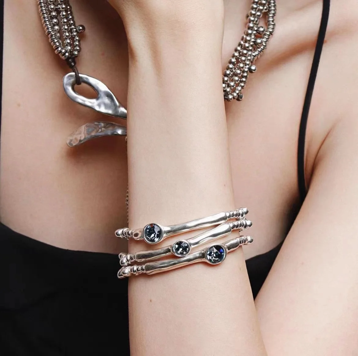 

MAY alloy bead UNO Bracelet, Silver clasp, fashion, with logo, wholesale, new 2021, European fashion gift