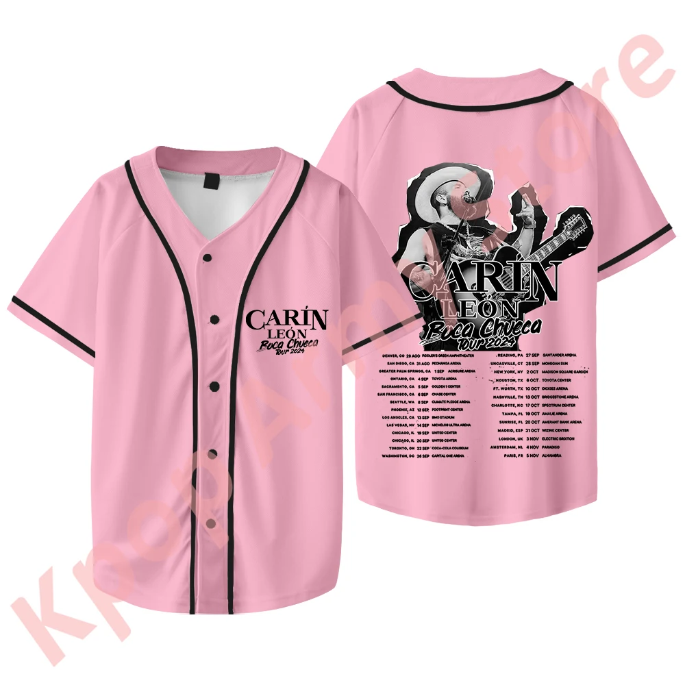 Carin Leon Baseball Jacket Boca Chueca 2024 Tour Merch Tee Summer Women Men Fashion Casual Short Sleeve T-Shirts