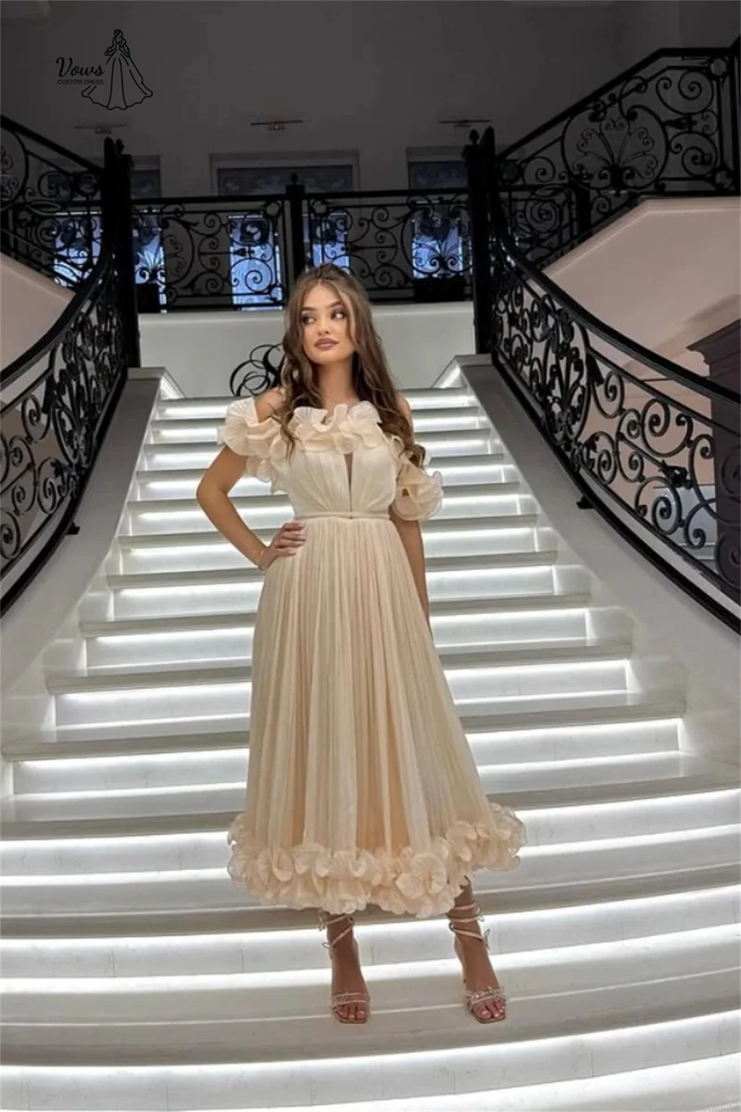 تنورة ذيل السمكة من Vows فساتين نسائية أنيقة لحفلات الزفاف فستان صديرية دائرية مصنوعة حسب الطلب ترتر فاخر فساتين لحضور الحفلات الموسيقية 2025