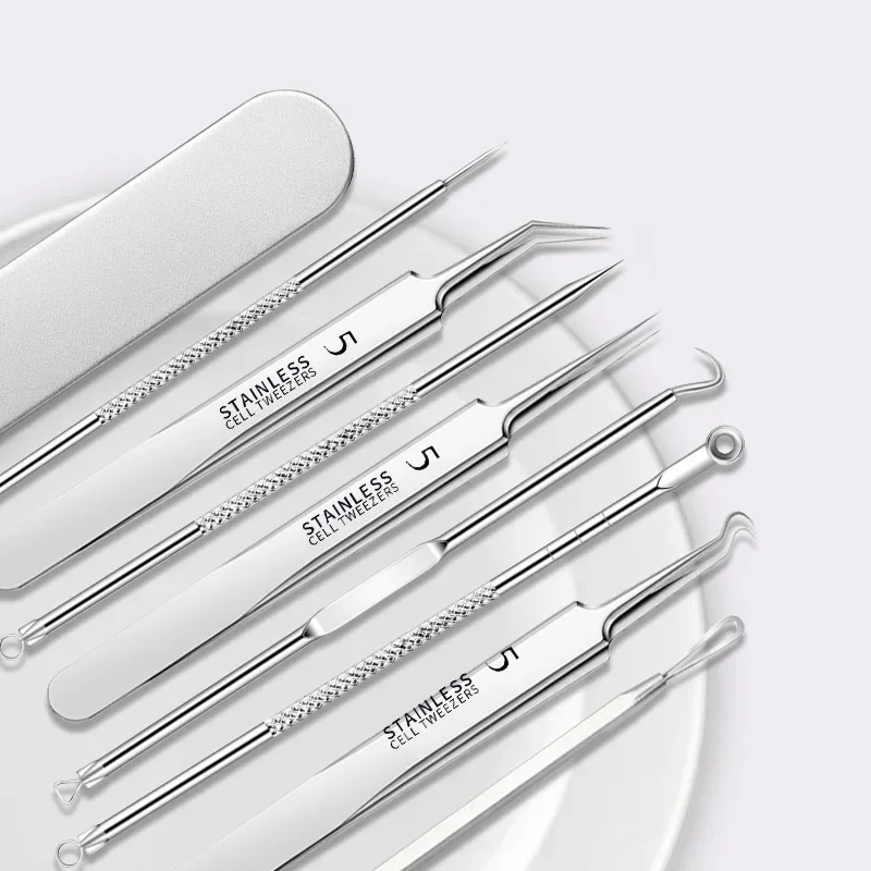 3-8Pcs/Set Acne Needle Remove Blackhead Blemish Pimple Comedone Double-ended Stainless Steel Facial Cleaning Skin Care