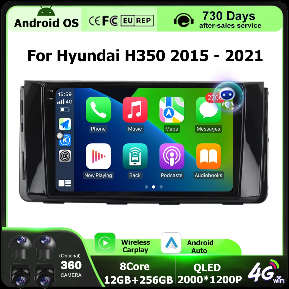 

9-дюймовый Android 16 авто для Hyundai H350 2015-2021 Автомобильный радиоприемник Мультимедийный видеоплеер GPS-навигация Стерео головное устройство 4G WIFI BT