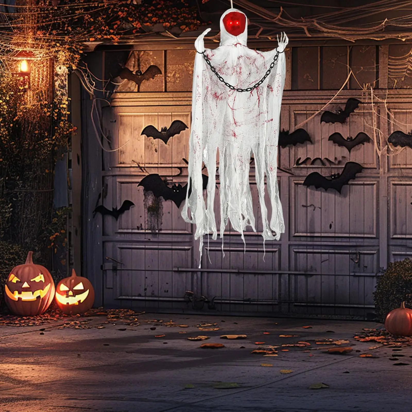 

Halloween Hanging Ghost Faceless Grim Reaper Terrifying Sound Scary Flying Ghost Decor for Entrance Outside Yard Lawn Festival