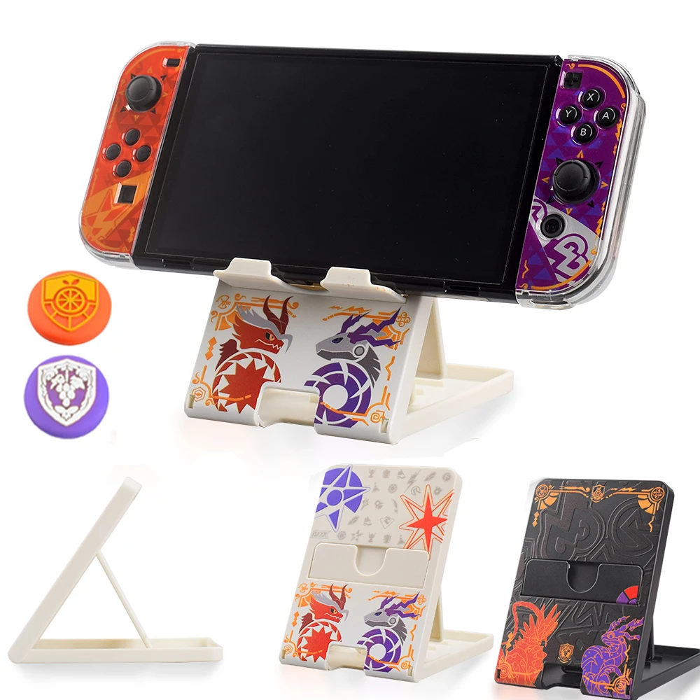 4 In 1 NS Anime Scarlet and Violet Figure Console Stand Holder Adjustable Stage Bracket Chassis Base for Nintendo Switch Oled