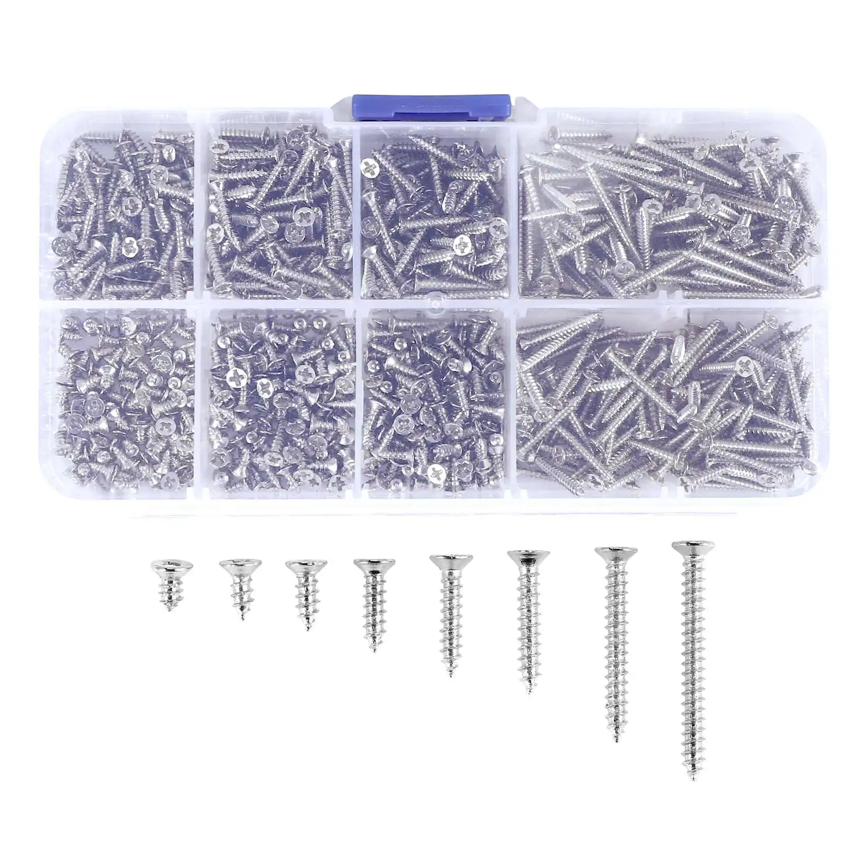 800Pcs Stainless Steel Self Tapping Screw Assortment Kit Lock Nut Wood Thread Nail Screw Sets M2