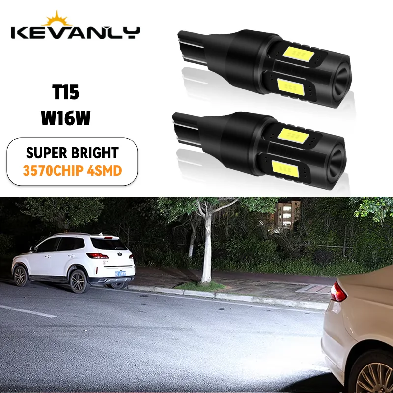 

2PCS Signal Lamp T15 W16W 921 912 LED Bulbs Super Bright 3570 4SMD Car Reverse Parking Light Canbus Highlight Backup Tail Light