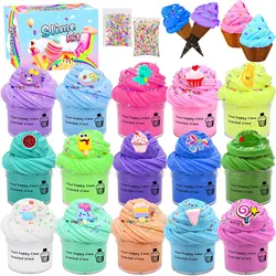 15Pcs 50ml Butter Mud Set Toys Handmade Colorful Clay Slime Kit Soft Non-stick Toy Educational Party Favor Birthday Gifts