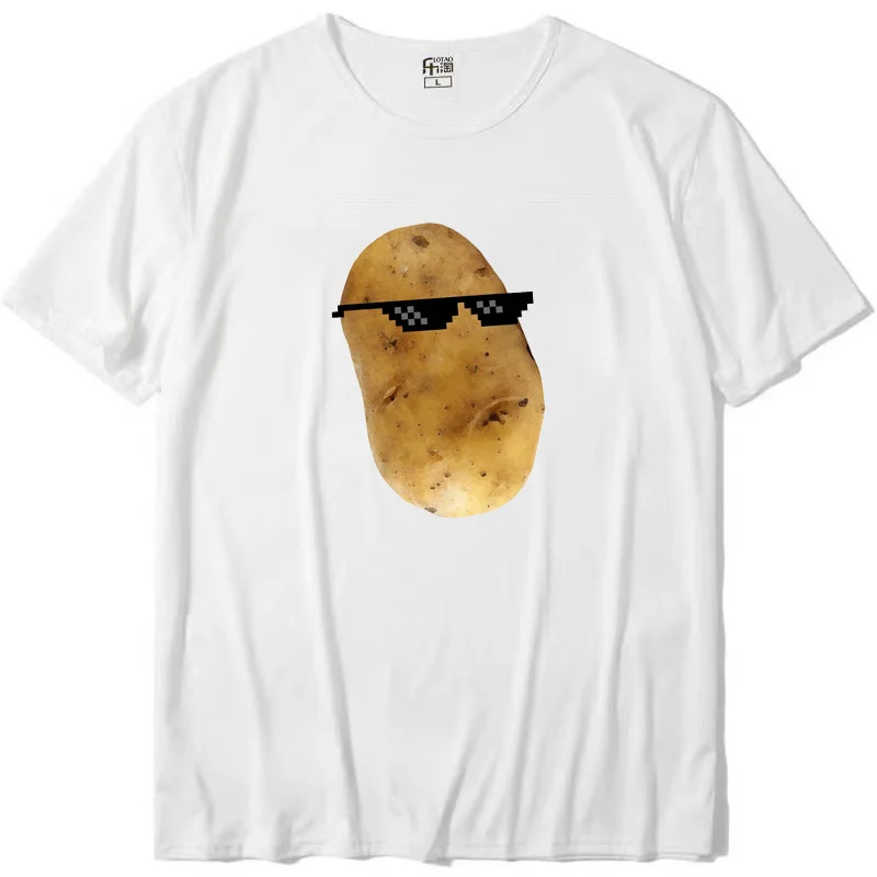 Hot Potato recipe Fun novelty printed pattern Fashion Street wear Harajuku casual summer men women universal crew-neck T-shirt