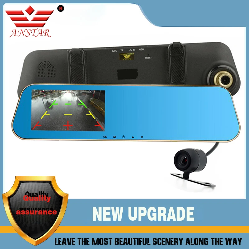 

ANSTAR Car Dvr Rearview Mirror Camera Video Recorder Dual Camera Automobile Dvr Camcorder Parking Assistance dash cam Camera