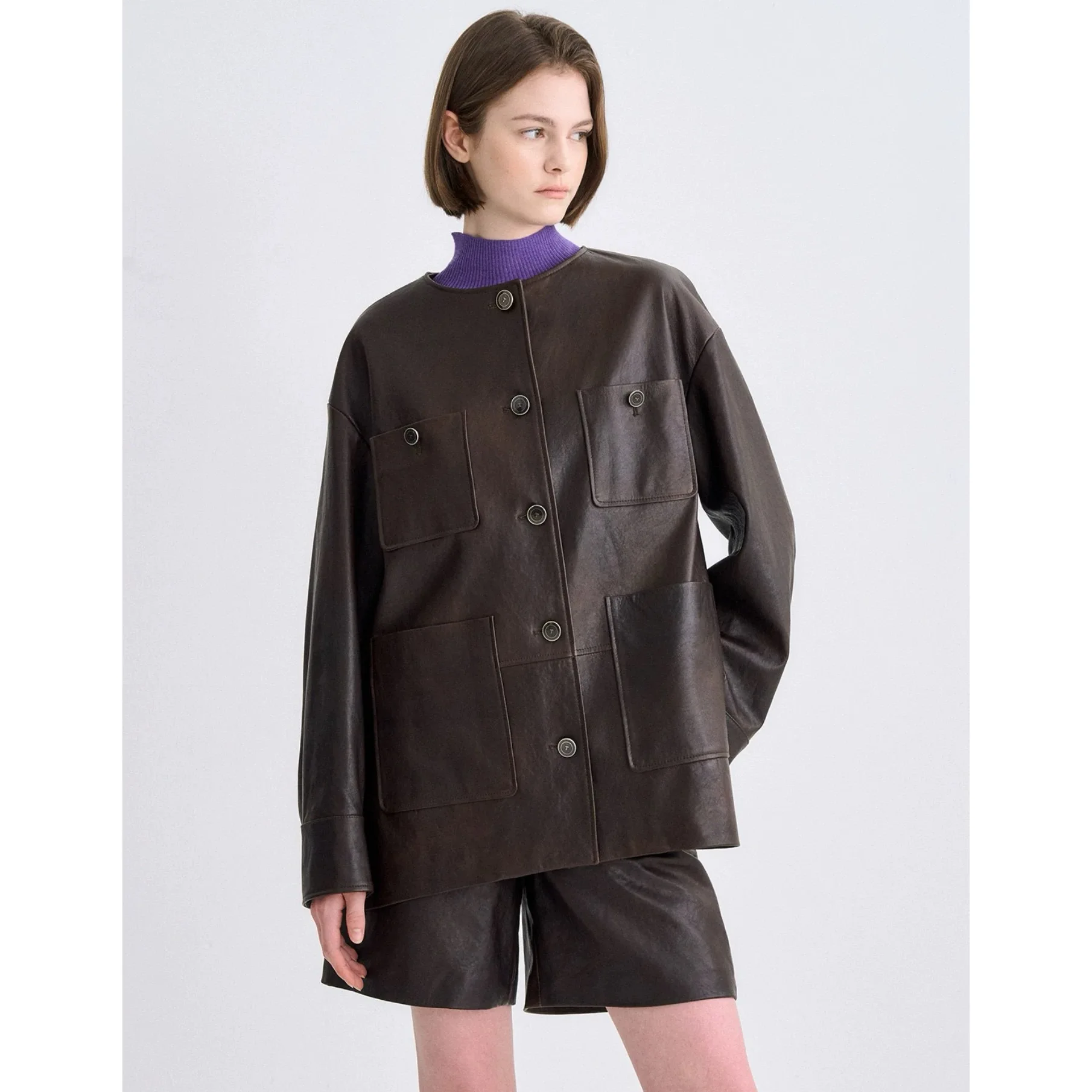 

TIM25 Лимонный сыр, осеннее длинное тюре, свободное повседневное круглое необычное пальто средней длины, утягивающее силуэт для поездок на работу, длинный све